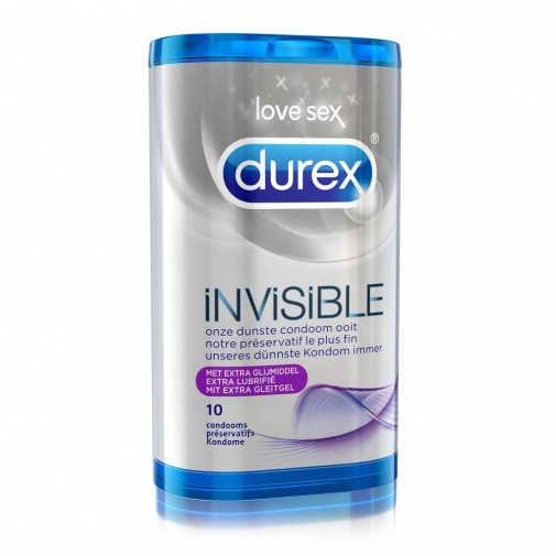 Durex - Invisible Extra Lubricated Condoms 10's Pack photo