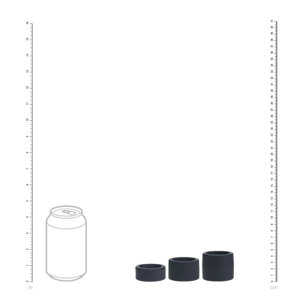 Levelz - 阴囊拉伸固定环 3件套装 - 黑色 照片-5