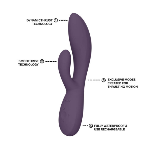 Lelo - Ina 可APP控制 抽插式兔仔震动棒 - 暮光紫 照片