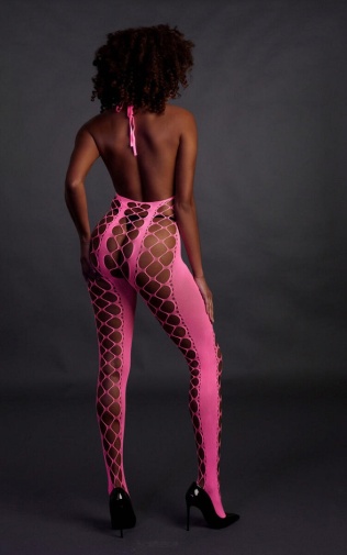 Ouch - Glow In Dark Bodystocking - Pink photo