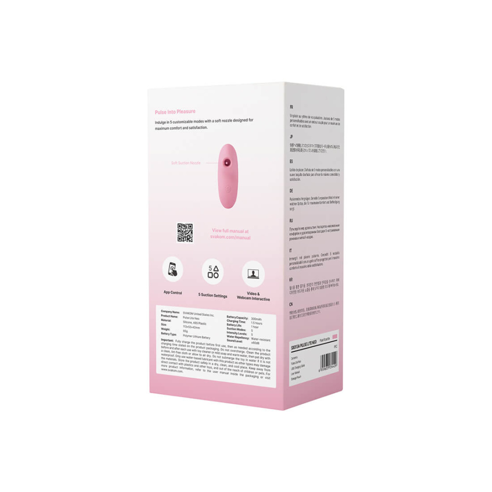 SVAKOM - Pulse Lite Neo Interactive Stimulator - Pale Rosette photo-14