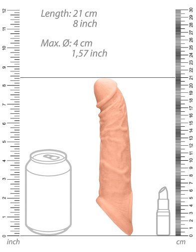 RealRock - Penis Sleeve 8" - Flesh photo