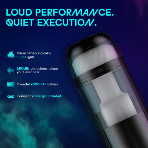 KAOTIK - The Cocoon 可加热抽插震动智能飞机杯 - 黑色 照片