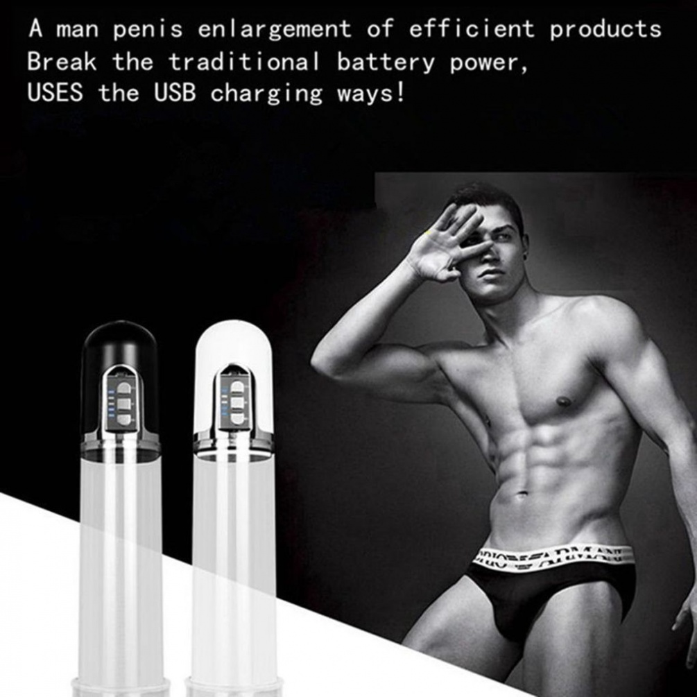 Magic Love - X-Men - USB Rechargeable Auto Penis Pump and Masturbator TPR - Bk photo-6