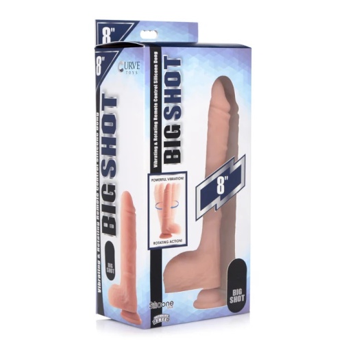 Big Shot - 8" Vibro Rotating Dildo w Balls - Flesh photo