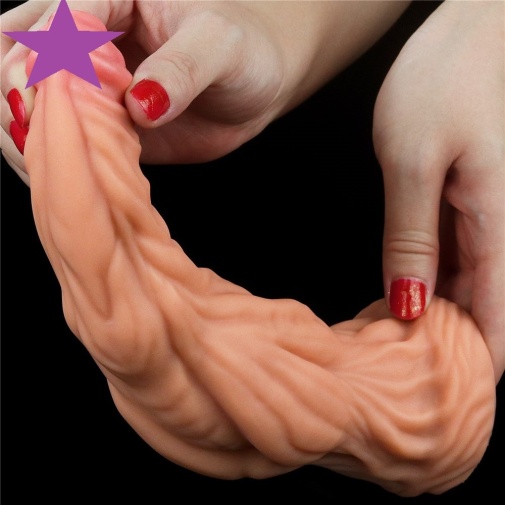 Lovetoy - 9.5" 特大码双层皮肤仿真阳具 - 肉色 照片