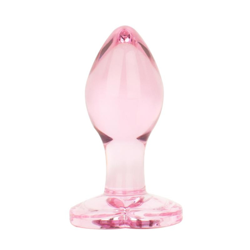 Add a touch of elegance to your anal adventures with this gl... Easytoys - Heart Glass Plug - Pink photo