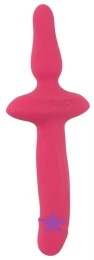 Couple Choise - 2in1 Vibrator w Butt Plug - Pink photo