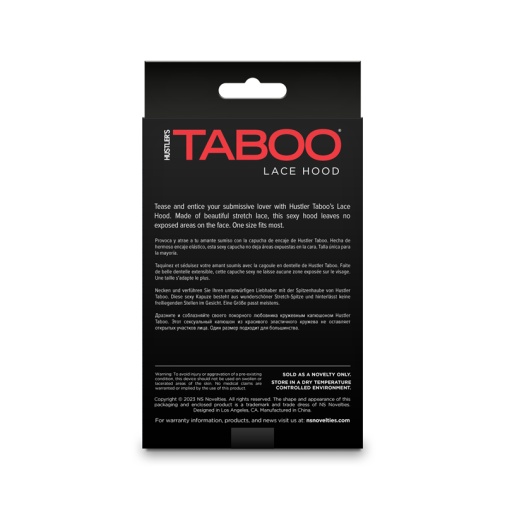 NS Novelties - Taboo Lace Hood - Black photo