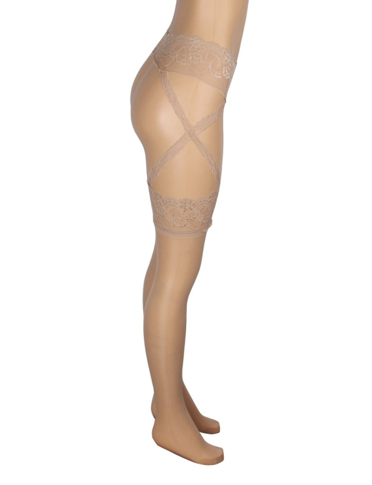 Ohyeah - Lace Cross Pantyhose - Nude photo