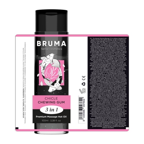 Bruma - 按摩潤滑潤膚三合一 熱感按摩油 口香糖味 - 100ml 照片