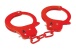 Nasstoys - Sinful Metal Hand Cuffs w Rope - Red photo-2