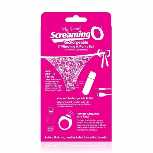The Screaming O - 充电式遥控子弹连内裤 - 粉红色 照片