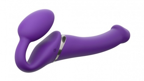 Strap-On-Me - 遙控震動免束帶穿戴式仿真陽具 中碼 - 紫色 照片