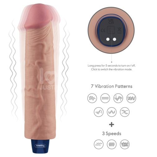 Lovetoy - 9.5" Real Softee Vibro Dildo - Flesh photo