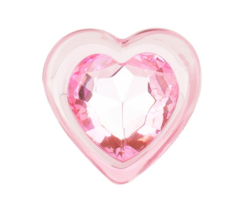Add a touch of elegance to your anal adventures with this gl... Easytoys - Heart Glass Plug - Pink photo