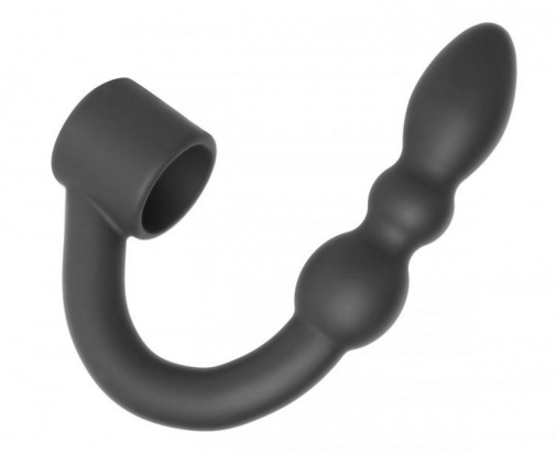 Prostatic Play - Excursion Silicone Shaft Ring + Anal Arm - Black photo