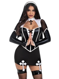 Leg Avenue - Holy Hottie Nun Costume - Black - S photo