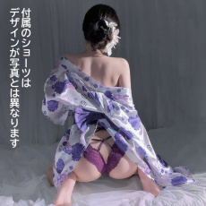 Costume Garden - GB-821 亮面和服長袍 中碼 - 紫色 照片