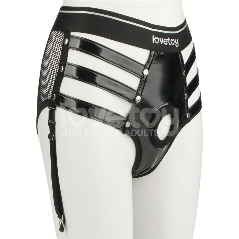 Lovetoy - Rebellion Reign Harness Strap-On Set L/XL - Black photo