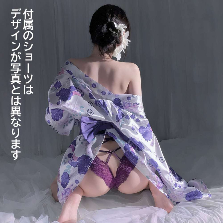 Costume Garden - GB-821 亮面和服長袍 中碼 - 紫色 照片