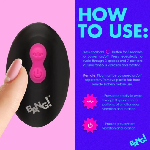 Bang! - Rotating Vibro Plug - Pink photo