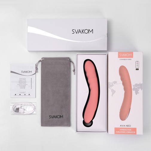 SVAKOM - Ava Neo Interactive Thrusting Vibrator - Peach Pink photo