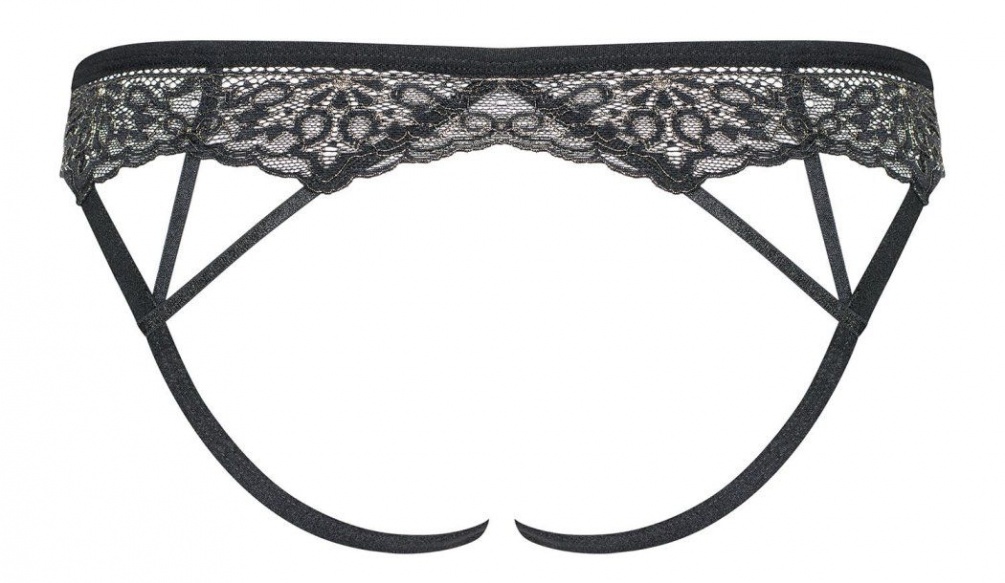 It's time to start a spicy game for two... or maybe thre... Obsessive - Meshlove Crotchles Panty - Black - L/XL photo-8