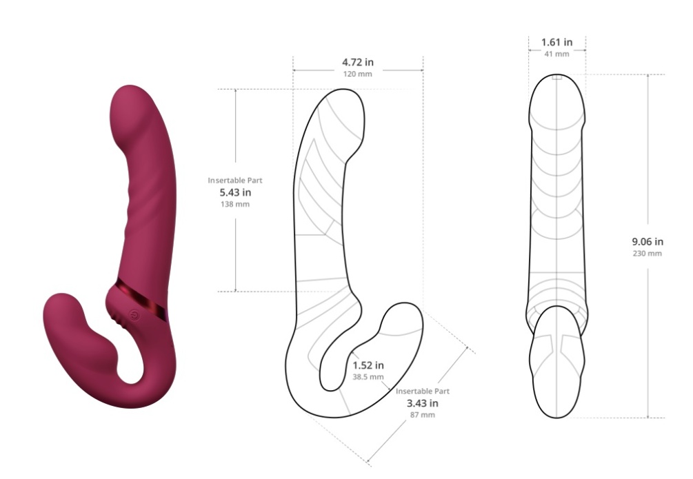 Flexible double-ended vibrating strapless strap-on.
Two bod... Lovense - Lapis Vibro Strap-On photo-16