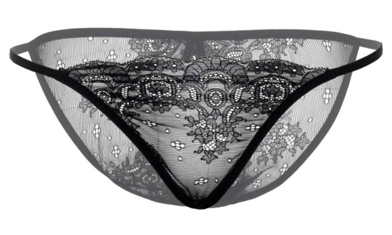 Daring - Natalia Crotchless Cheekini - Black - S/M photo
