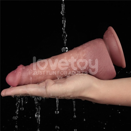 Lovetoy - 8.5'' 双层柔软震动假阳具 - 肉色 照片