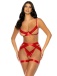 Oh La La Cheri - Jessica Peek-A-Boo 3pcs Set - Red - S/M photo