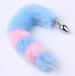 MT - 尾巴後庭塞 連狐狸耳朵, 頸圈 及 乳頭夾 - 粉紅色/藍色 照片-2