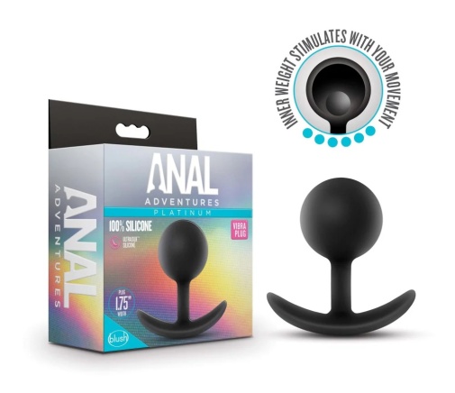 Anal Adventures - Platinum Vibra Plug - Black photo