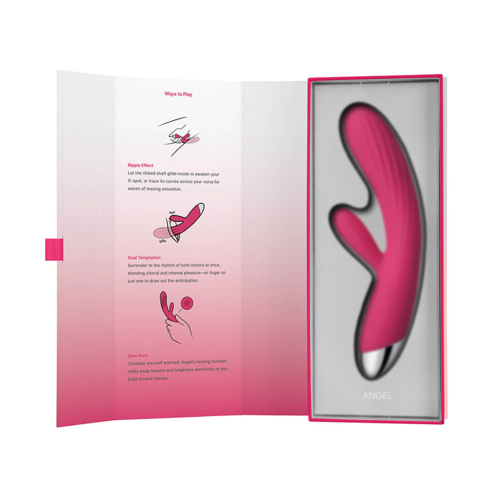 SVAKOM - Angel Heating Rabbit Vibrator - Plum Red photo-14