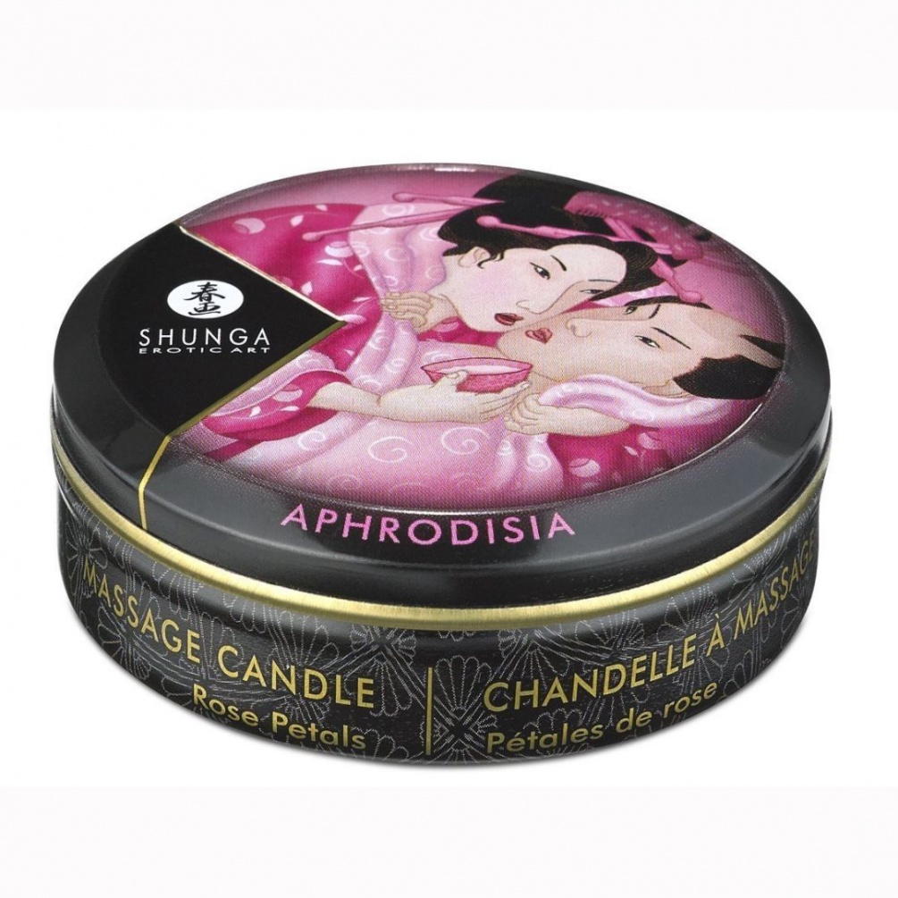 This soy based candle can be used both as an ambiance candle... Shunga - Aphrodisia Massage Candle Rose Petals - 30ml photo-2