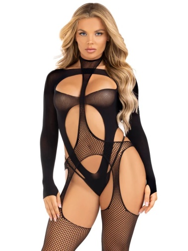 Leg Avenue - Cheat Code Bodystocking Set - Black photo