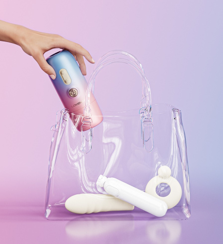 Lovense - Spinel APP Thrusting & Heating Dildo - Blue & Pink photo
