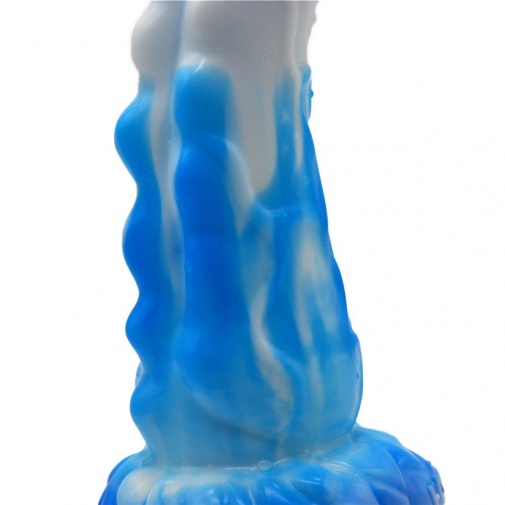 FAAK - Rhino Horn Anal Plug - White/Blue photo