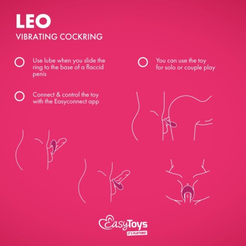 Easytoys - Leo 應用程式控制 震動陰莖環 - 粉紅色 照片