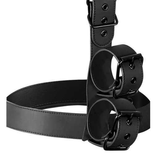 Fetish Submissive - 颈圈 连手铐半身拘束套装 - 黑色 照片
