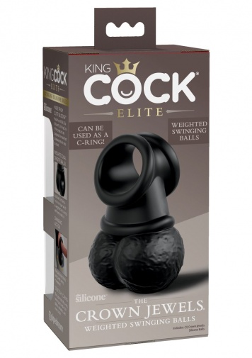 King Cock - Crown Jewels 仿真配重睪丸 - 黑色 照片