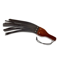 Prowler - Leather and Wood Fringe Paddle - Black photo