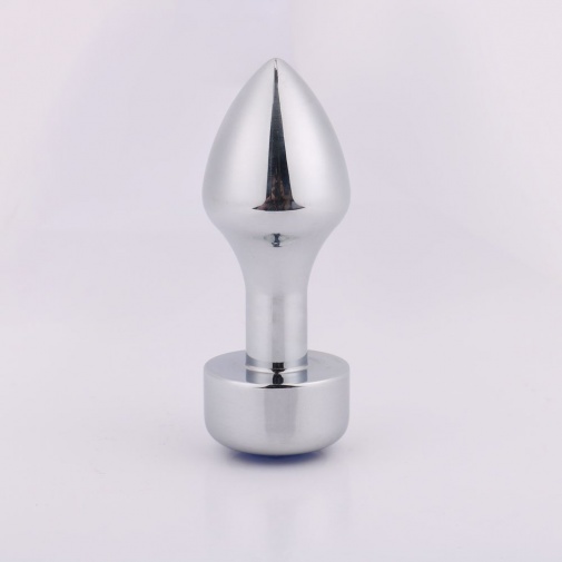 MT - Anal Plug 108x40mm - Silver/Blue photo