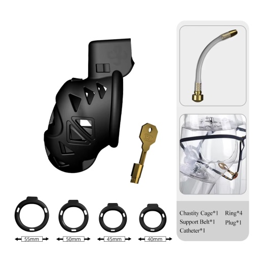 Sevanda - Rattlesnake Chastity Cage Pro Short - Black photo