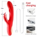 Secwell - Butterfly Flicking Rabbit Vibrator - Red photo-14