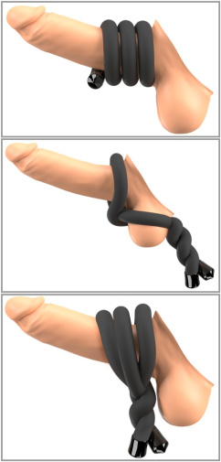 Bad Kitty - Bendable Cock & Ball Ring - Black 照片