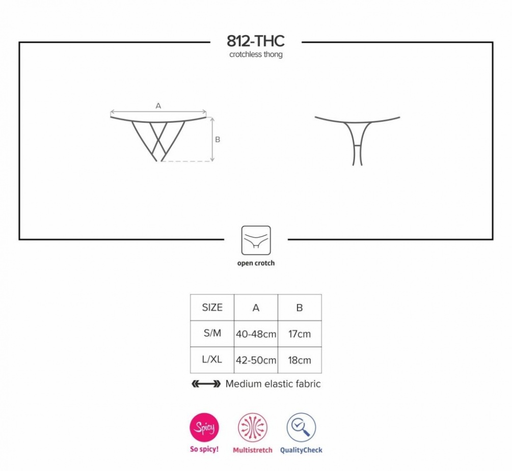 So tiny but so hot! This amazing thong with really naughty d... Obsessive - 812-THC-1 Crotchless Thong - Black - S/M photo-9