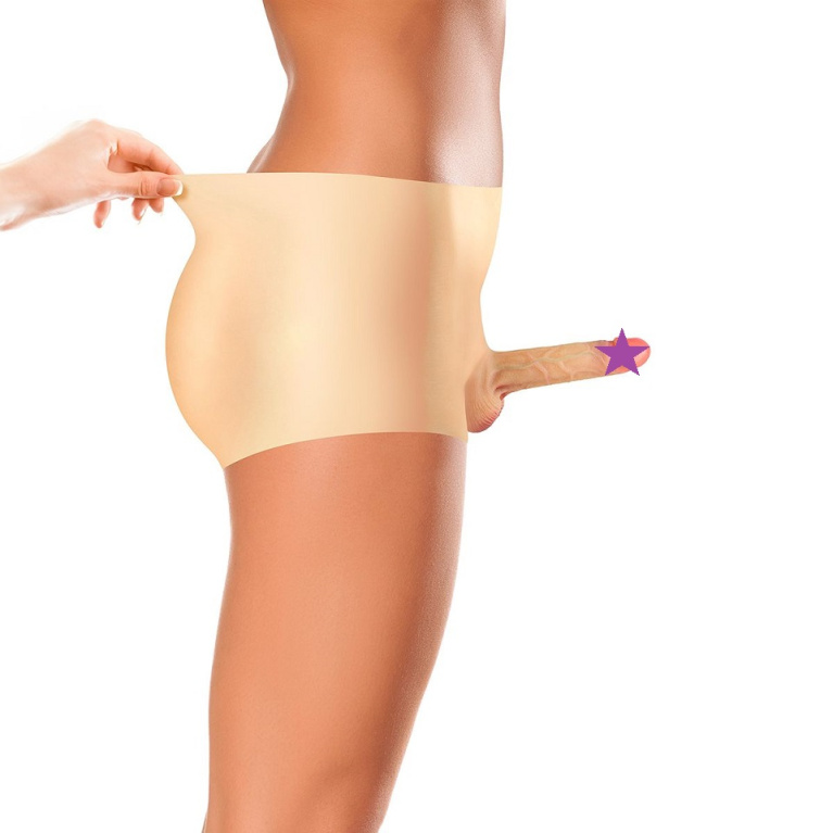 Real Manly - Hollow Realistic Dildo Suit - Flesh - S/M photo