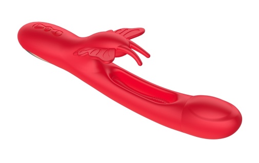 Secwell - Butterfly Flicking Rabbit Vibrator - Red 照片